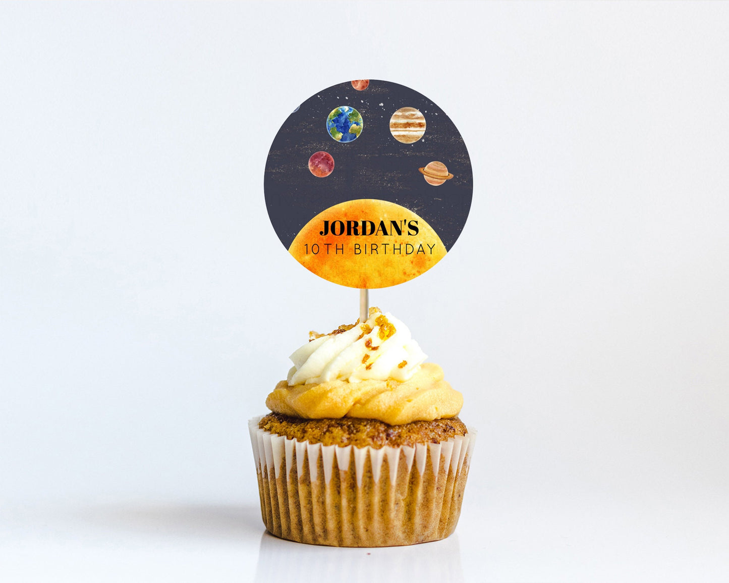 Space Cupcake Toppers Space  Décor First Trip Around the Sun Décor Decor Sky Stars Planets Milkyway Solar System Cupcake Topper D10430