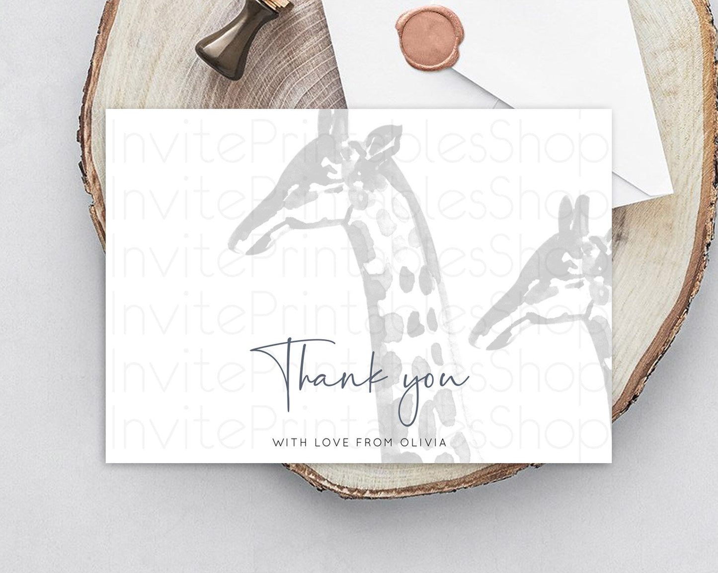 Giraffe Thank You Giraffe Thank You Card Giraffe Party Birthday Thank You Card Safari Card Template Giraffe Teacher Thank You Cards D10306