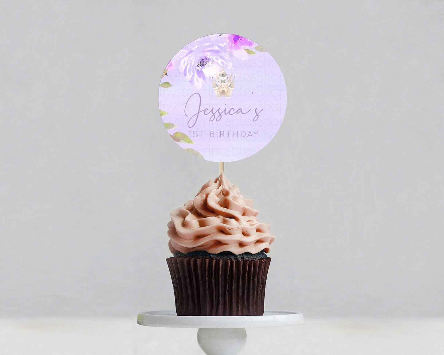 Princess Cupcake Toppers Castle Cupcake Toppers Royal Princess Decor Fairy Tale Enchanted Castle Pastel Floral Garden Table Number D10339