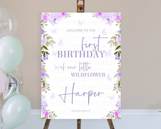 Editable Secret Garden Welcome Sign Wildflower Welcome Board Pastel Flower G