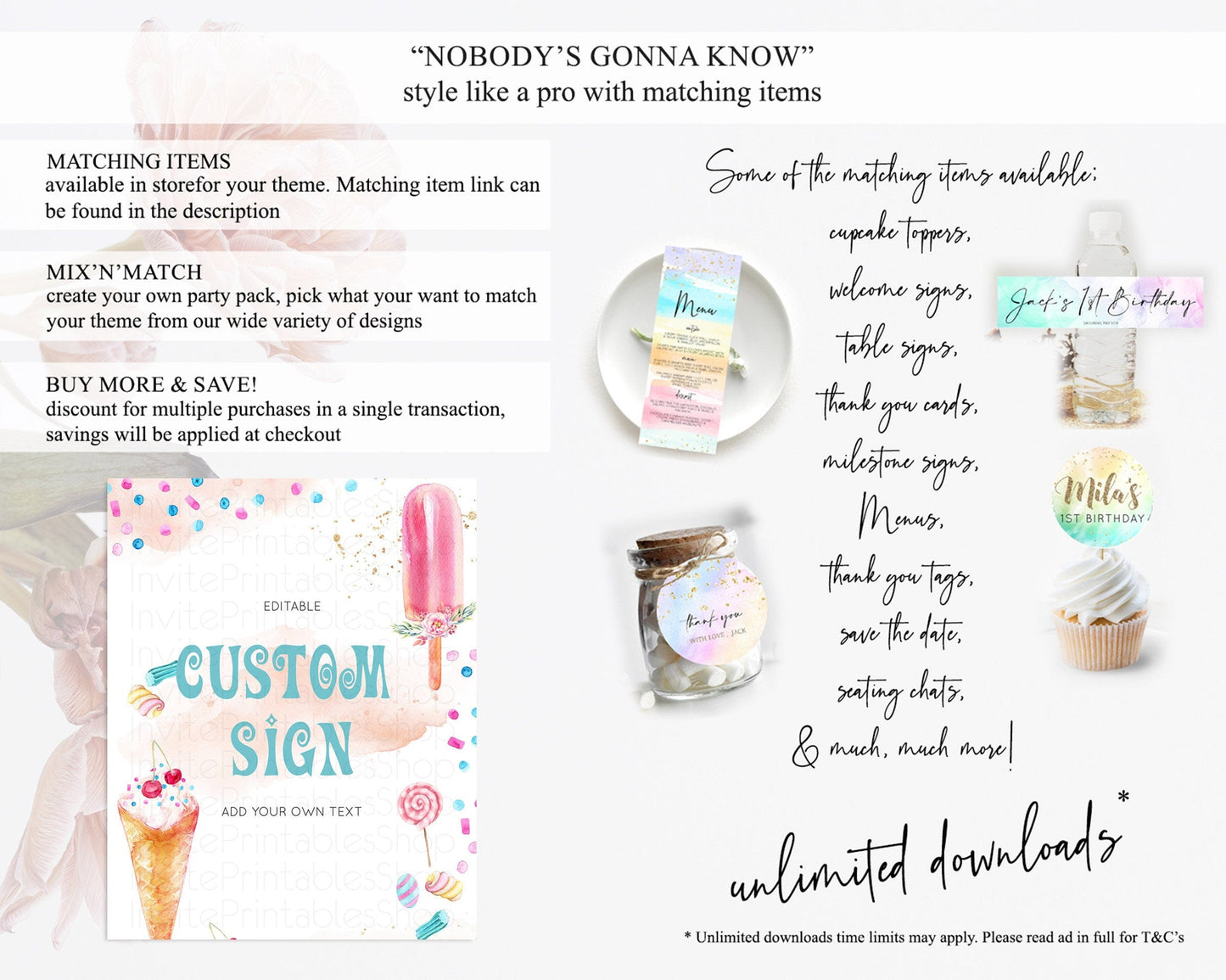 Ice Cream Sign Template Sweet One Sign Candy Table Sign Decor Heres The Scoop Party Pastel Candy Theme Birthday Baptism Baby Shower D10554