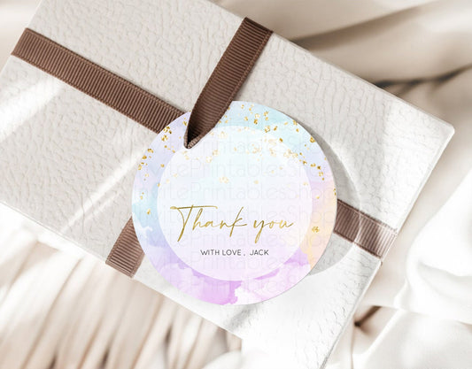 Editable Pastel Thank You Tags Rainbow Thank You Gift Tags Colorful Pastel F
