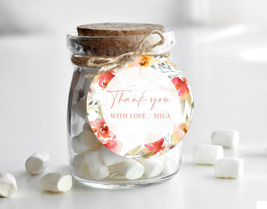 Editable Secret Garden Thank You Tags Wildflower Thank You Gift Tags Pastel