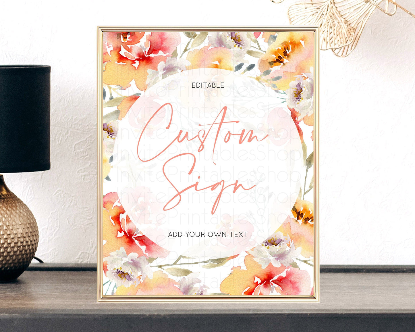 Wildflower Floral Table Sign Decor Secret Garden Sign Template Pastel Floral Garden Party Boho Flowers Birthday Baby Shower Wedding D10280