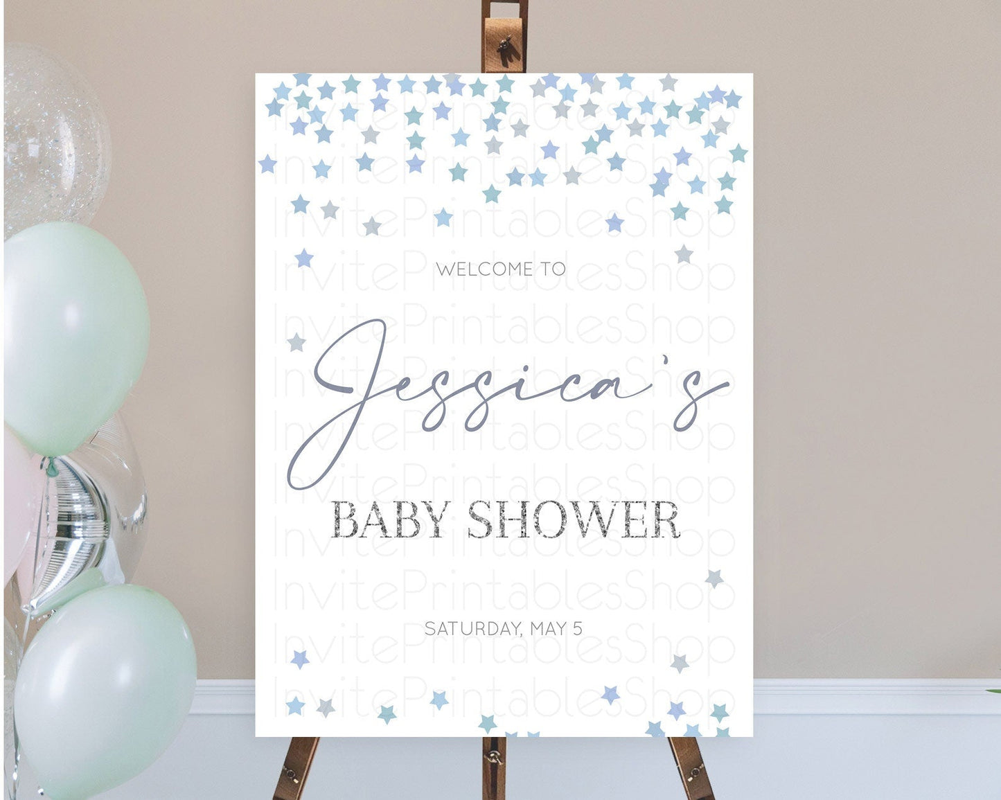 Star Baby Shower Welcome Board Pastel Stars Welcome Sign Shooting Star Rainbow Colorful Confetti Twinkle Little Star Welcome Sign D10341