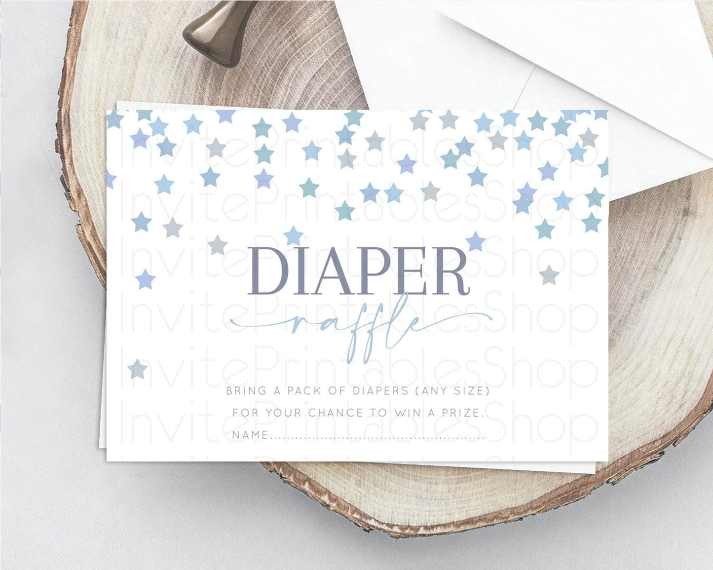 Pastel Star Diaper Raffle Card Shooting Star Diaper Raffle Insert Twinkle Little Star Diaper Ticket Rainbow Confetti Raffle Game D10341