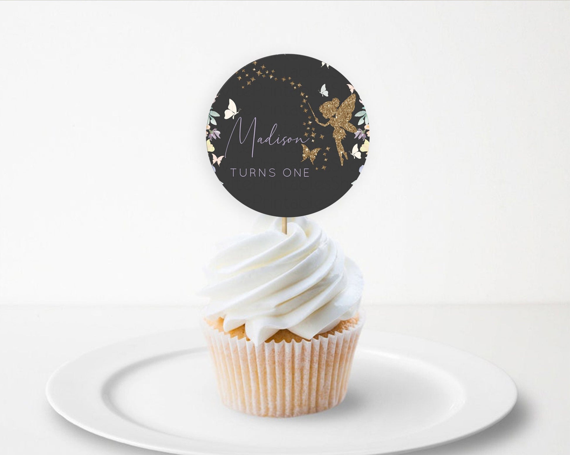 Editable Fairy Cupcake Toppers Pastel Fairy Cupcake Toppers Fairy Floral Gar