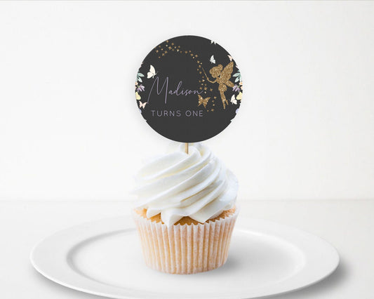 Editable Fairy Cupcake Toppers Pastel Fairy Cupcake Toppers Fairy Floral Gar