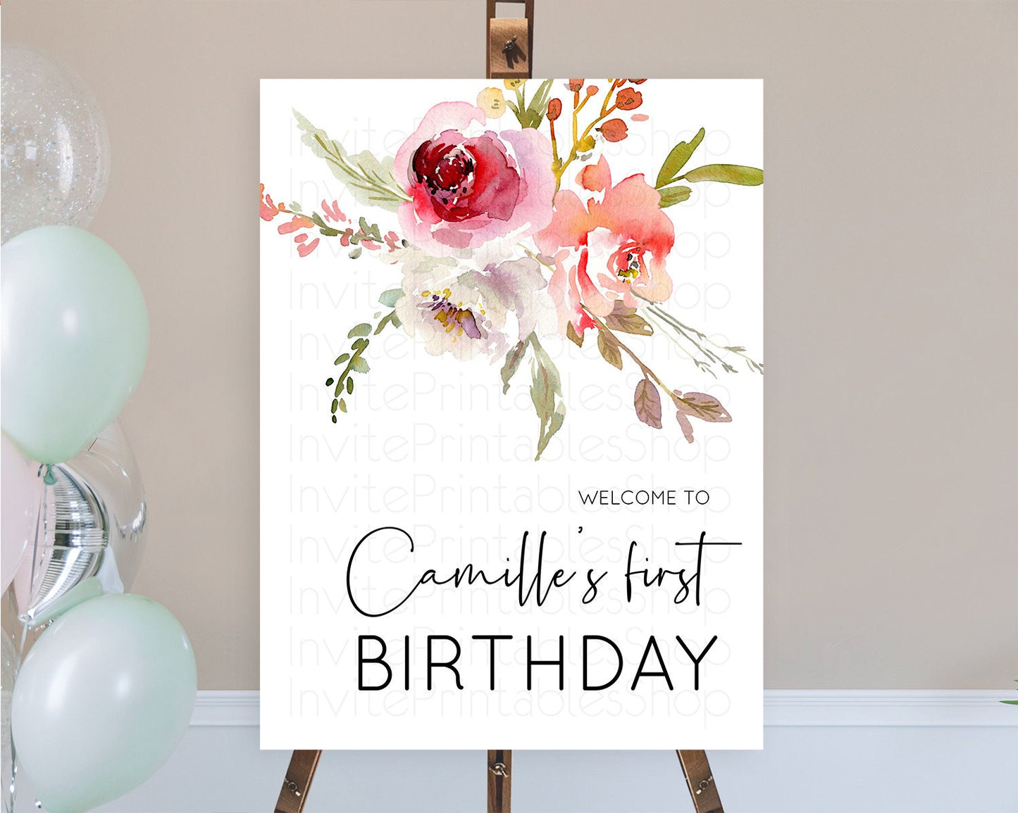 Secret Garden Welcome Sign Wildflower Welcome Board Pastel Flower Garden Welcome Poster Boho Wildflower First Birthday Welcome Sign D10243