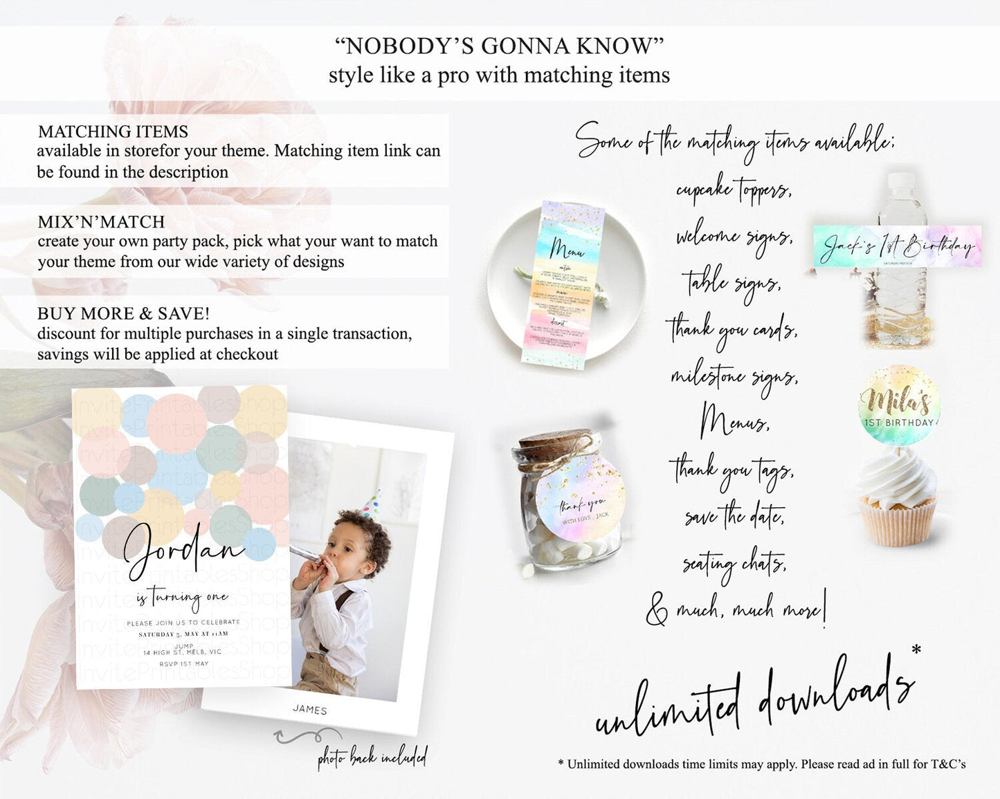 Pastel Birthday Invitation Pastel Confetti Birthday Invitation Bubbles Invitation Colorful Rainbow Confetti 2nd 1st First Birthday D10602