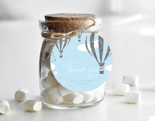Editable Hot Air Balloon Thank You Tags Hot Air Balloon Thank You Gift Tags