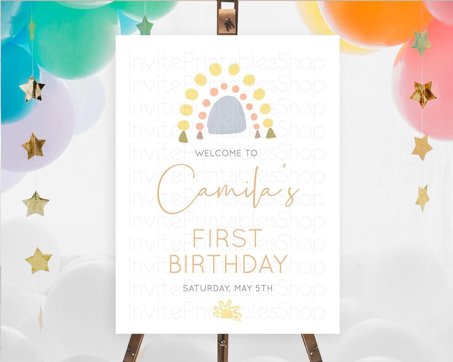 Pastel Rainbow Welcome Sign Boho Rainbow Welcome Board Rainbow Welcome Sign Pastel Welcome Decor Rainbow First Birthday Welcome Sign D10688