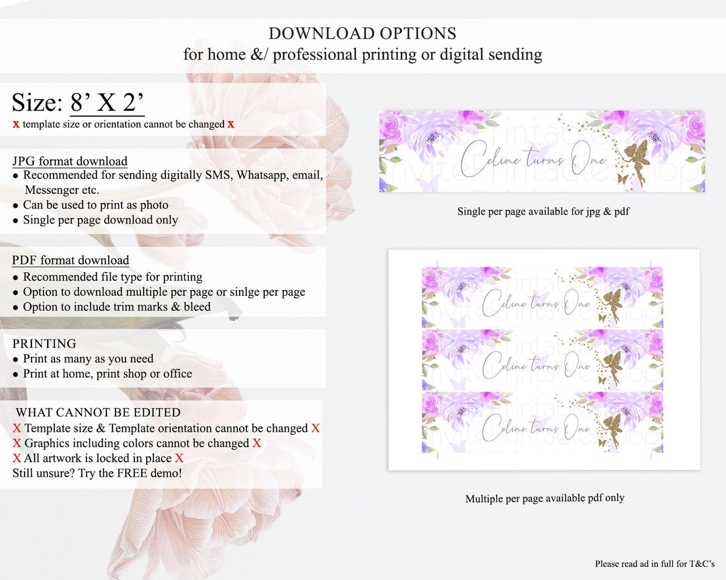 Fairy Water Label Enchanted Garden Pastel Floral Butterfly Party Decor Secret Garden Birthday Baptism Baby Shower Bridal Shower D10910