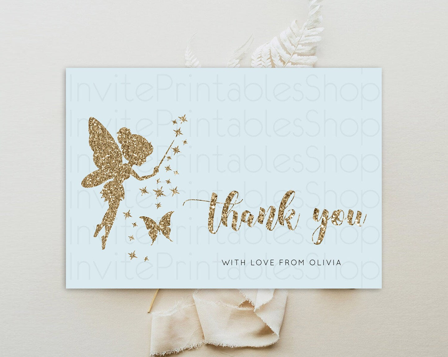 Fairy Thank You Fairy Thank You Card Enchanted Garden Pastel Butterfly Birthday Thank You Floral Secret Garden Teacher Thank You D10907
