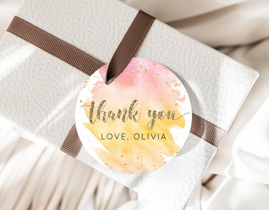 Editable Pastel Thank You Tags Rainbow Thank You Gift Tags Colorful Pastel F