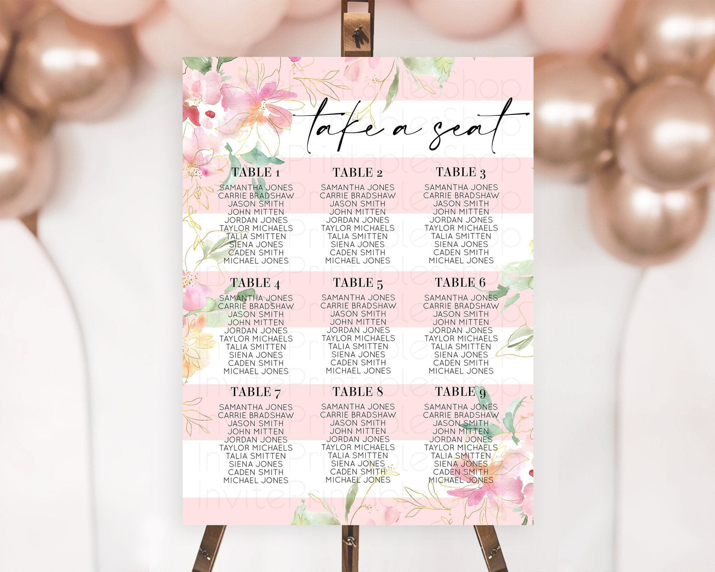 Secret Garden Seating Chart Wildflower Seating Chart Pastel Flowers Seating Chart Enchanted Garden Boho Floral Take A Seat Decor D10301