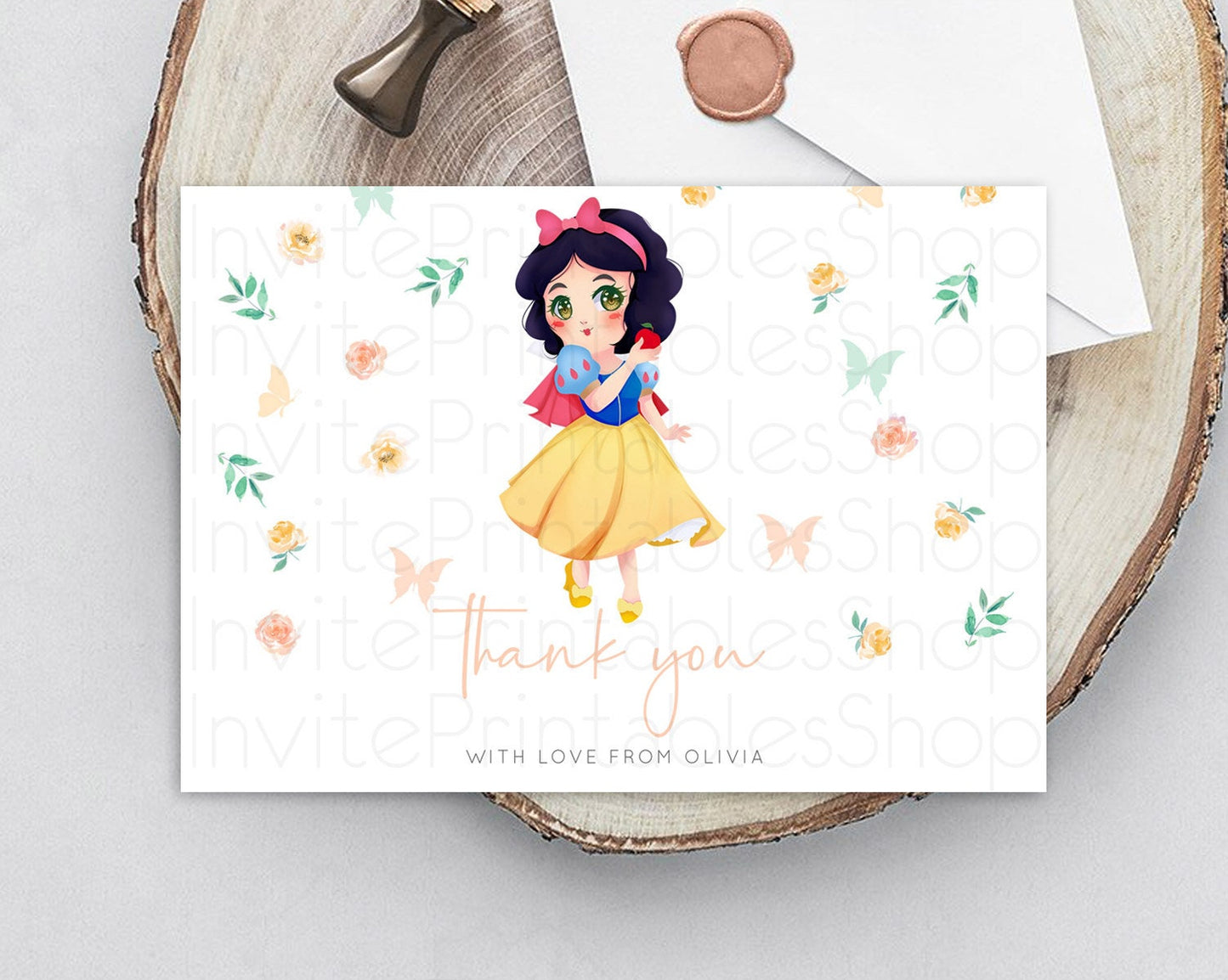Princess Thank You Castle Thank You Card Secret Garden Birthday Thank You Card Enchanted Castle Pastel Floral Teacher Thank You Card D10356