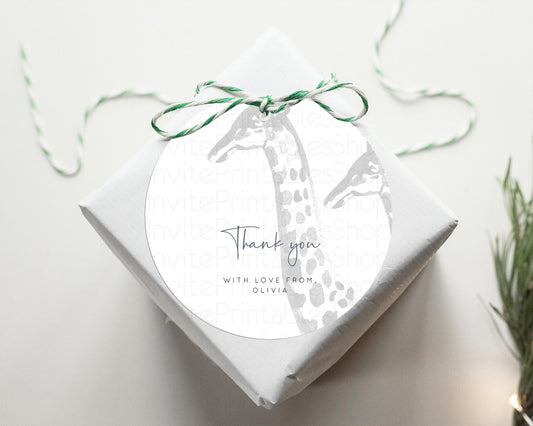 Editable Giraffe Thank You Tags Giraffe Thank You Gift Tags Giraffe Party Fa