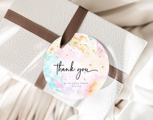 Editable Pastel Thank You Tags Rainbow Thank You Gift Tags Colorful Pastel F