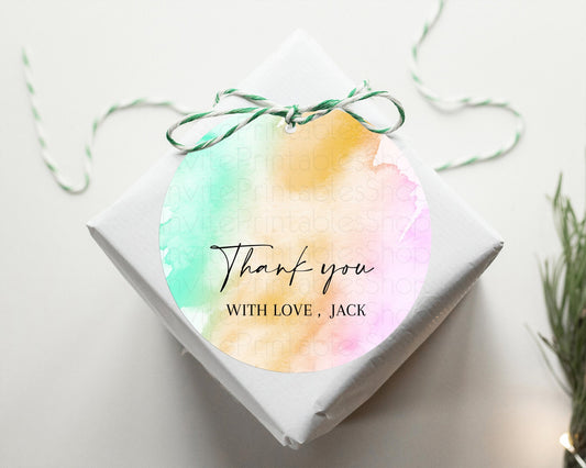 Editable Pastel Thank You Tags Rainbow Thank You Gift Tags Colorful Pastel F