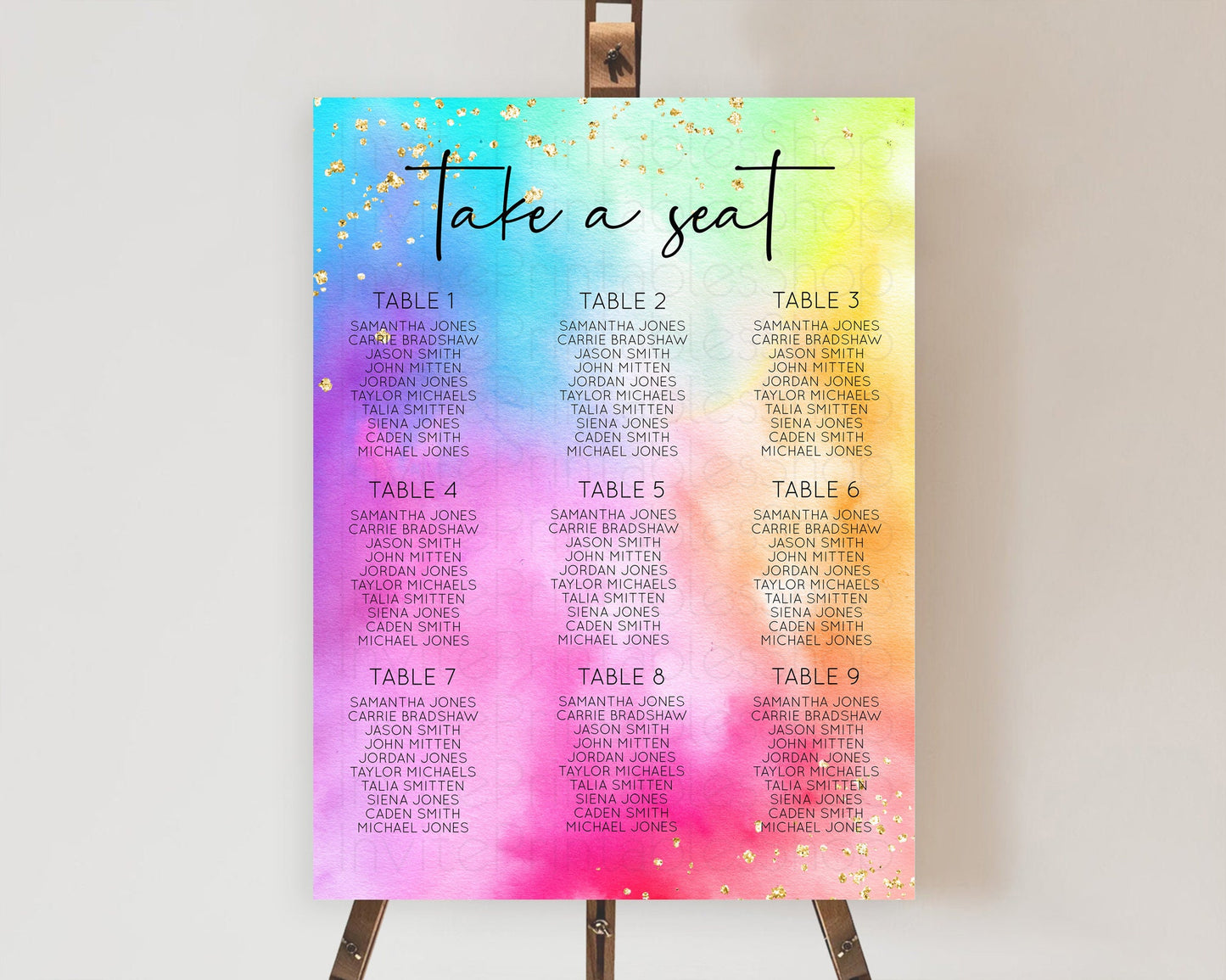 Tie Dye Seating Chart Rainbow Tie Dye Seating Chart Rainbow Colorful Seating Chart Tie Dye Pastel Rainbow Party Decor Take A Seat D10456