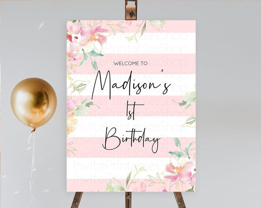 Editable Secret Garden Welcome Sign Wildflower Welcome Board Pastel Flower G