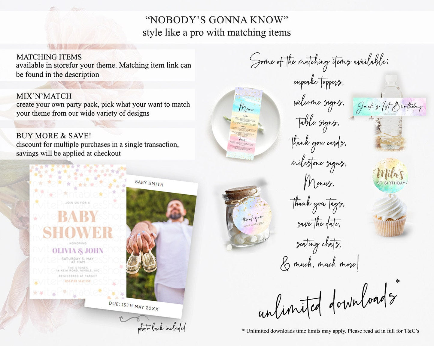 Twinkle Star Baby Shower Invitation, Star Invitation, Soft Pastel Orange and Purple Confetti Stars Twinkle Theme for Gender Reveal D10810