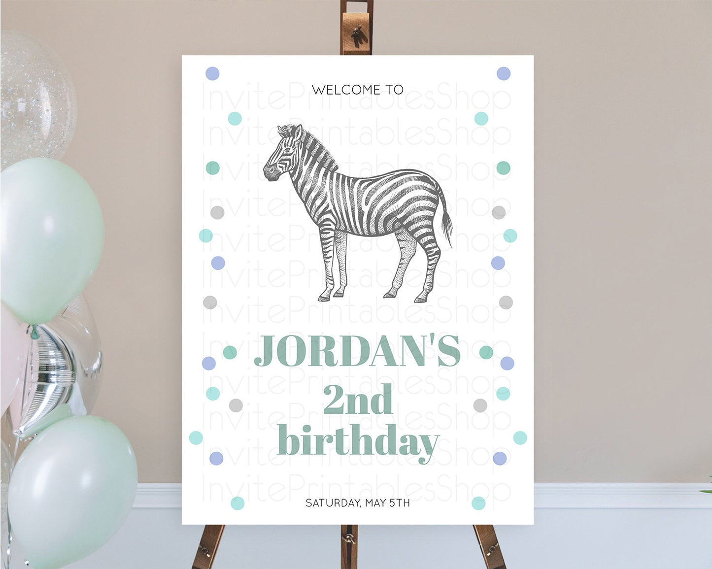 Zebra Welcome Sign Zebra Welcome Board Zebra Welcome Poster Safari Décor Dried Palm Fern Zoo Party Zebra First Birthday Welcome Sign D10856