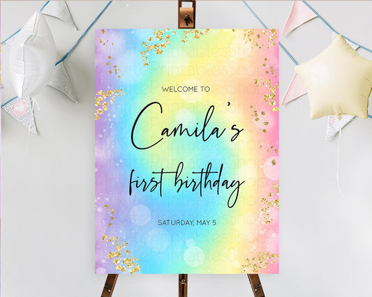 Editable Pastel Welcome Sign Pastel Rainbow Welcome Sign Colorful Rainbow Co