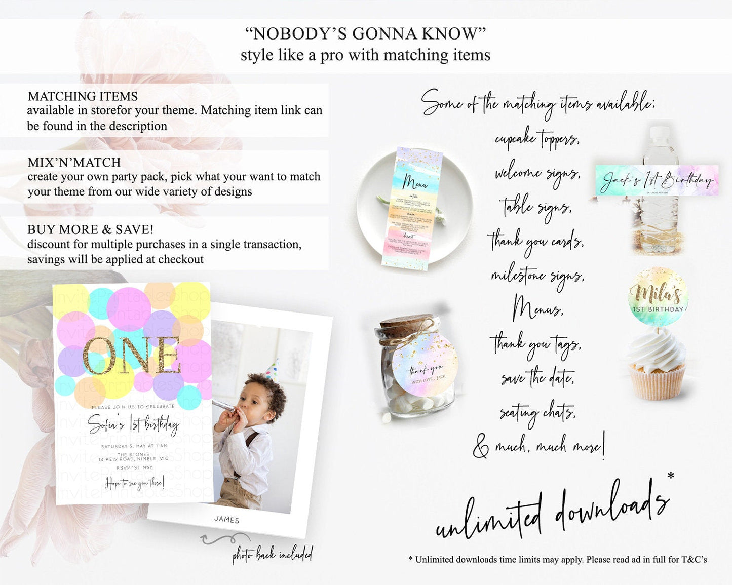 Pastel Birthday Invitation Pastel Confetti Birthday Invitation Bubbles Invitation Colorful Rainbow Confetti 2nd 1st First Birthday D10407