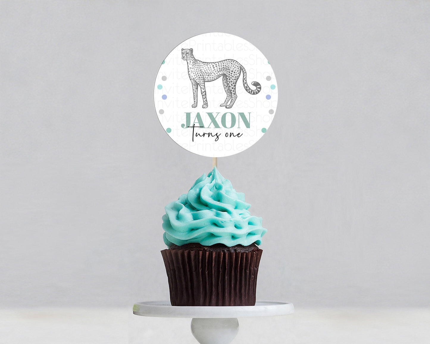Cheetah Cupcake Toppers Cheetah Cupcake Cheetah Safari Cupcake Adventure Cheetah Cupcake Topper Palm Leaf Zoo First Birthday Decor D10857