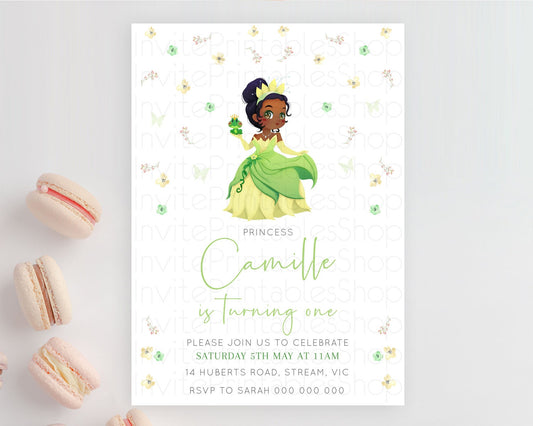 Princess Birthday Invitation Castle Invitation Royal Birthday Fairy Tale Enchanted Castle Pastel Floral Garden 1st First Birthday D10348