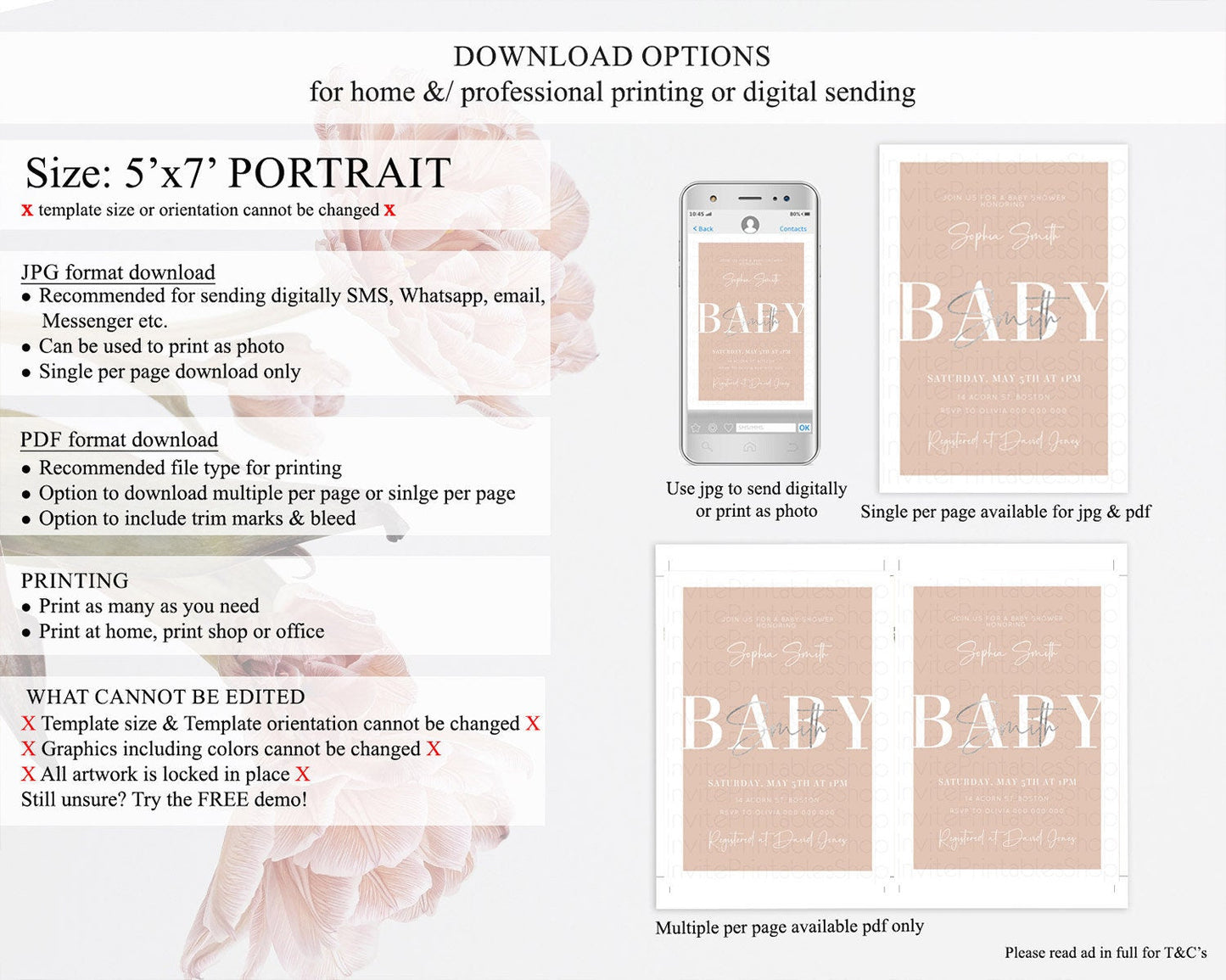 Orange Baby Shower Invitation: Modern Boho Orange Minimalist Design Invitation for a Simple, Contemporary Baby Shower Celebration D10938