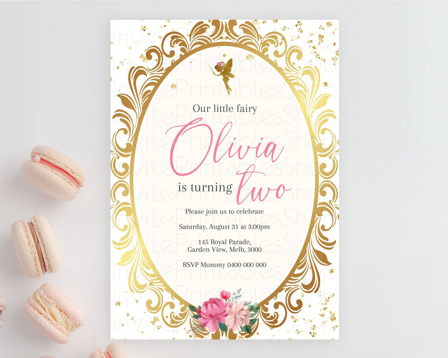 Fairy Birthday Invitation Fairy Invites Fairy Tea Party Fairy Garden Birthday Secret Garden Enchanted Garden Pastel Floral Butterfly D10768