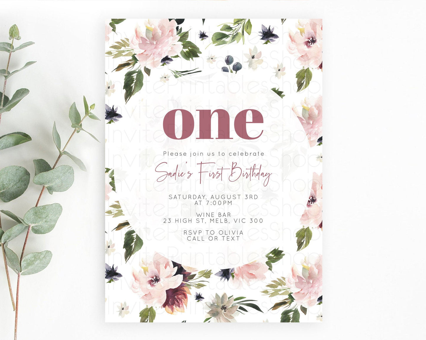 Secret Garden Invitation Wildflower Birthday Invitation Pastel Flowers Invite Enchanted Garden Boho Floral 3rd 2nd First Birthday D10538