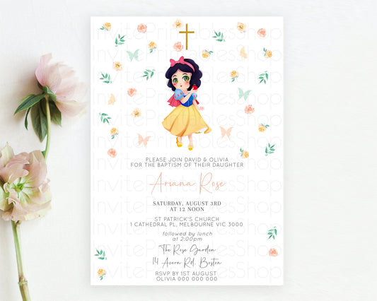 Editable Princess Baptism Invitation Enchanted Castle Baptism 1st Birthday I