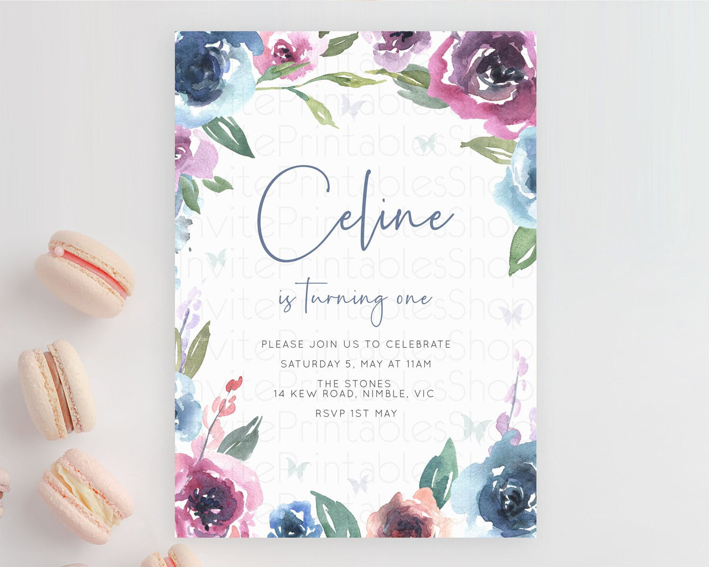 Secret Garden Invitation Wildflower Birthday Invitation Pastel Flowers Invite Enchanted Garden Boho Floral 3rd 2nd First Birthday D10780