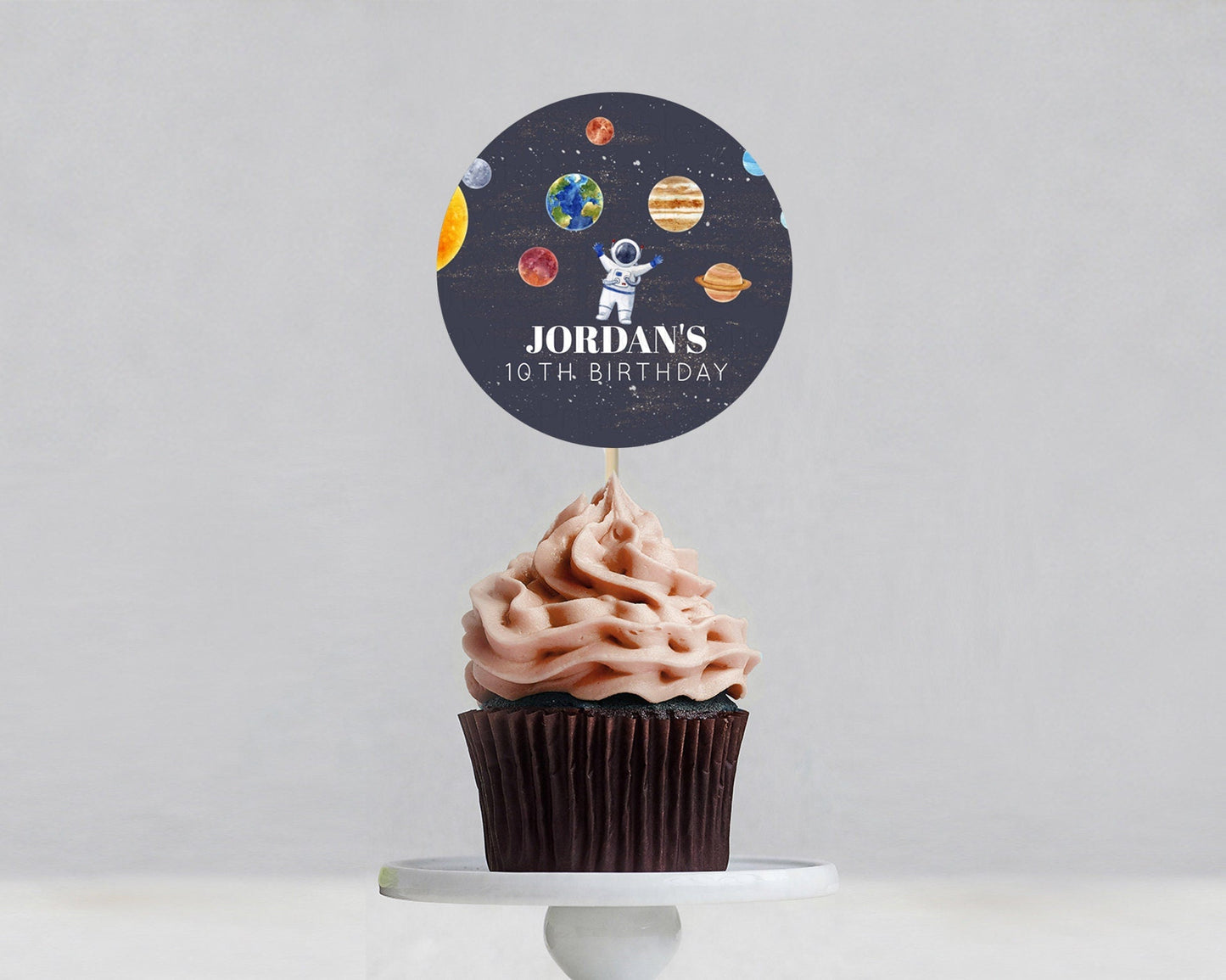 Space Cupcake Toppers Space Decor First Trip Around the Sun Decor Decor Sky Stars Planets Milkyway Solar System Cupcake Topper D10144