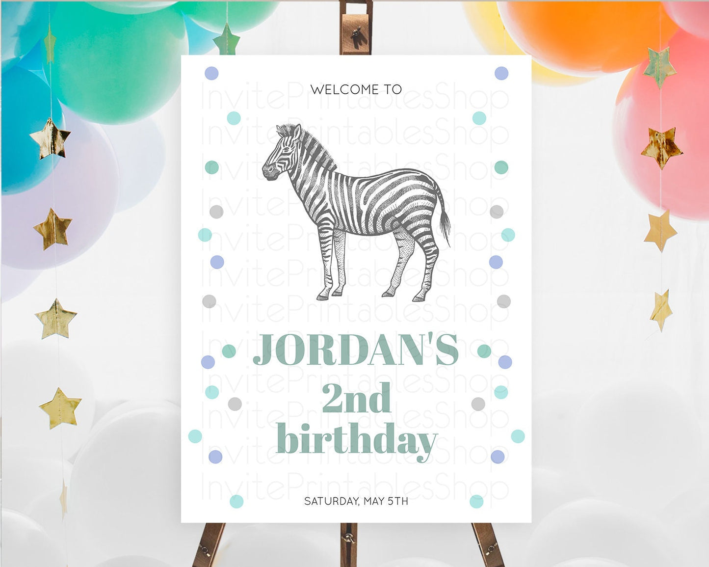 Zebra Welcome Sign Zebra Welcome Board Zebra Welcome Poster Safari Décor Dried Palm Fern Zoo Party Zebra First Birthday Welcome Sign D10856