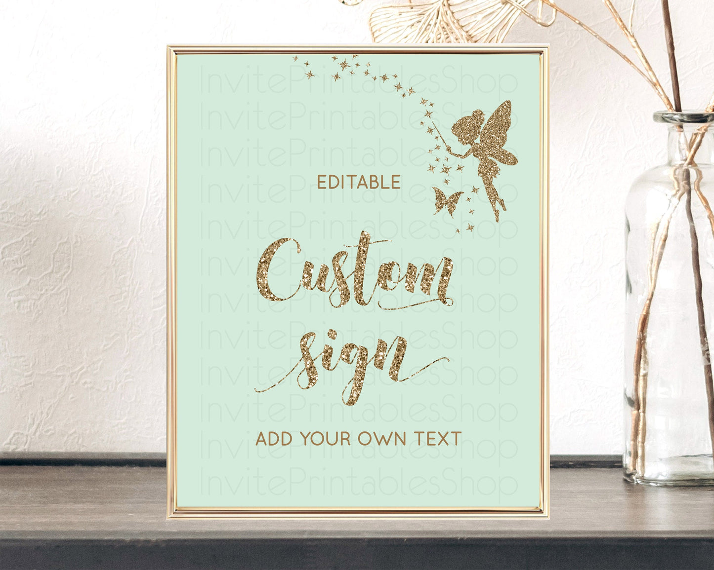 Fairy Sign Enchanted Garden Table Sign Décor Pastel Floral Butterfly Party Secret Garden Birthday Baptism Baby Shower Bridal Shower D10908