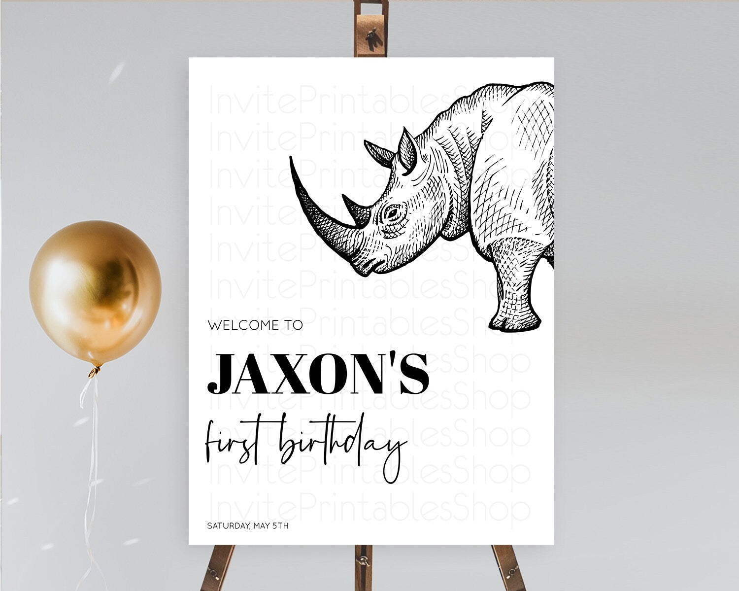 Editable Rhino Welcome Sign Rhino Welcome Board Rhino Welcome Poster Dried P