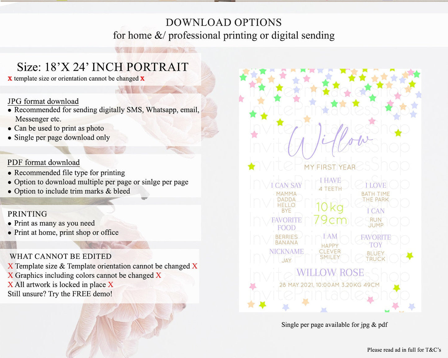 Star First Birthday Milestone Poster Pastel Stars Milestone Shooting Star Rainbow Colorful Confetti Twinkle Little Star 1st Birthday D10396