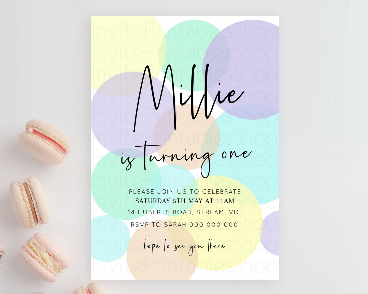 Editable Pastel Birthday Invitation Pastel Confetti Birthday Invitation Bubb