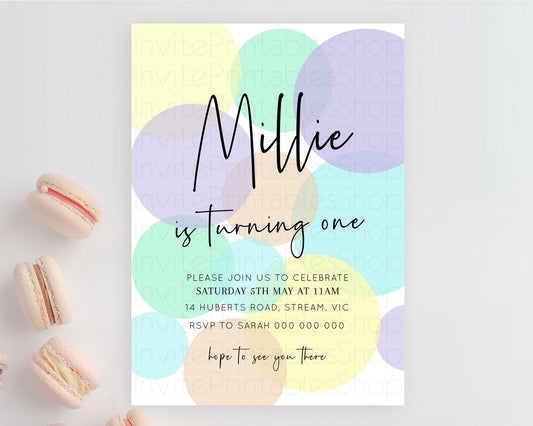 Editable Pastel Birthday Invitation Pastel Confetti Birthday Invitation Bubb