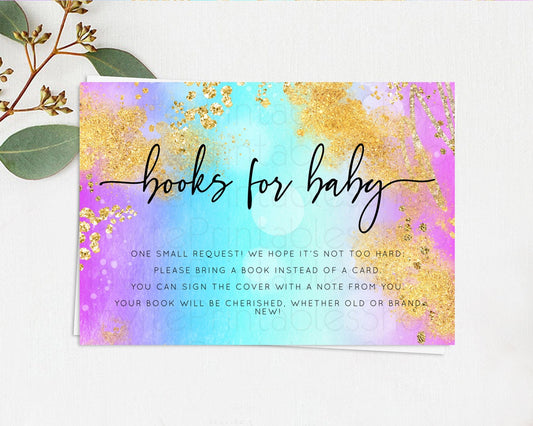 Editable Pastel Books For Baby Card Pastel Rainbow Book Insert Colorful Ombr