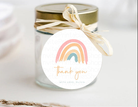 Editable Pastel Rainbow Thank You Tags Boho Rainbow Thank You Gift Tags Rain