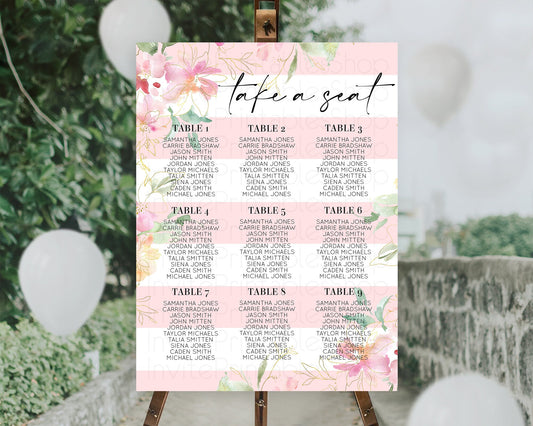 Editable Secret Garden Seating Chart Wildflower Seating Chart Pastel Flowers