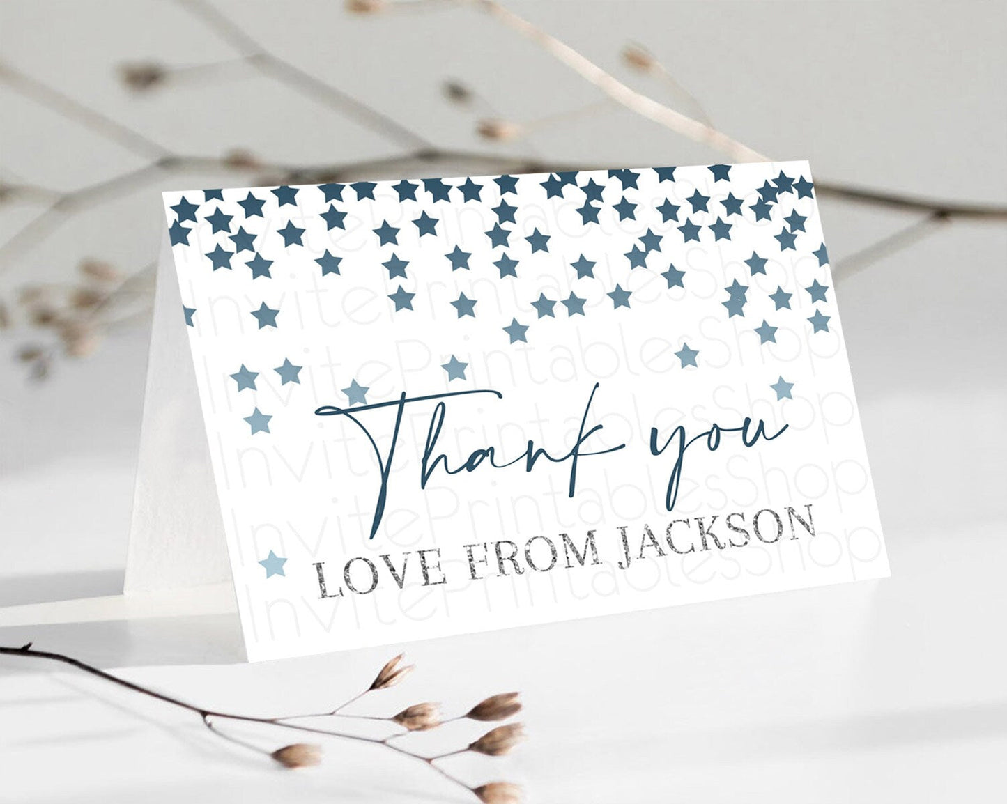 Star Thank You Card Pastel Stars Thank You Shooting Star Rainbow Colorful Confetti Twinkle Little Star Birthday Teacher Thank You D10308