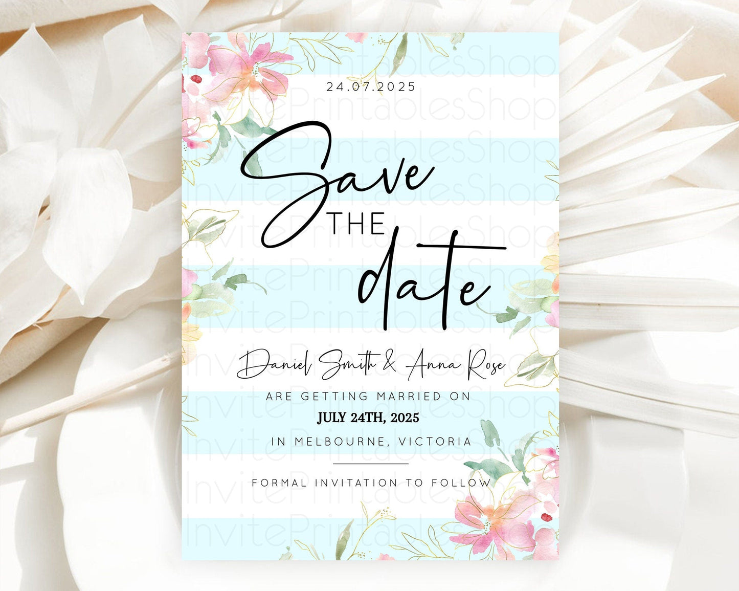 Wildflower Save The Date Template Secret Garden Save The Date Pastel Floral Garden Party Boho Flowers Birthday Baby Shower Wedding D10303