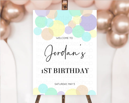 Editable Rainbow Welcome Sign Pastel Welcome Board Pastel Rainbow Confetti W